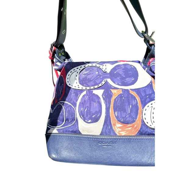 Coach Heritage C Print Leather Trim Duffle Bag - Picture 12 of 13